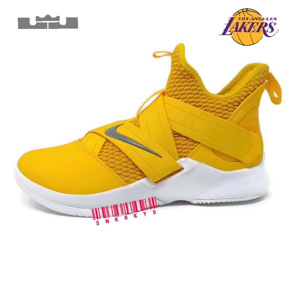 Nike Lebron Soldier XII 12 TB Promo LA Lakers Gold - Picture 2 of 8
